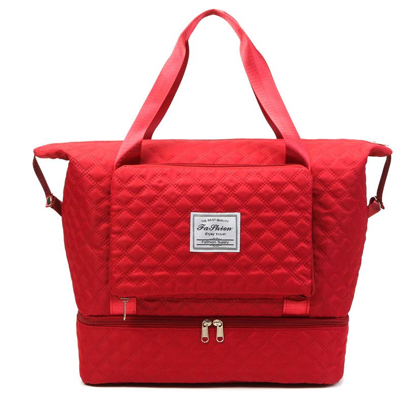Home Clothes Storage Bag for Dry and Wet Separation Sports Foldable Fitness Yoga Bag Can Be Put On A Lever and Strap Shoe Compartment
