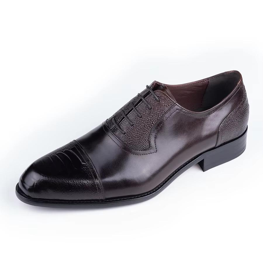 Fashion High Quality Handcraft Mens Leather Shoes Designer Printing Classic Oxfords Men Wedding Dress Shoe Office Wear Increasing