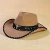 European and American Western Cowboy Hat Men's and Women's Fashion Wool Top Hat Ethnic Style Tibetan Cowboy Hat