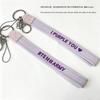 KPOP BTS 2026 World Tour Concert Embroidered Letter Keychain Red Webbing Strap Bag Charm Wristlet Lanyard Fan Support Accessories for ARMY