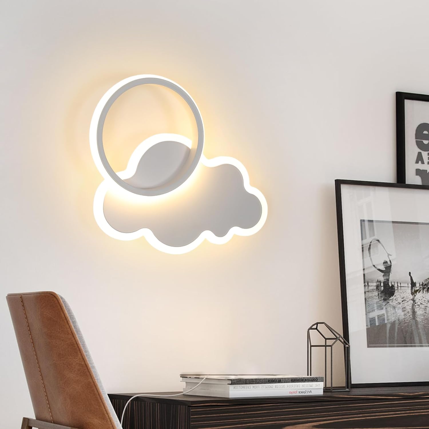 

Настенный светильник Goeco Cloud Acrylic White 29x6.5x25см Теплый свет 3000K 20W 220V для детской комнаты