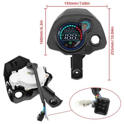 Tachometer Digitales Messgerät Motorrad LCD Kilometerzähler TRIP ODO KMH Voltmeter Ölstandsanzeige für Honda Navi