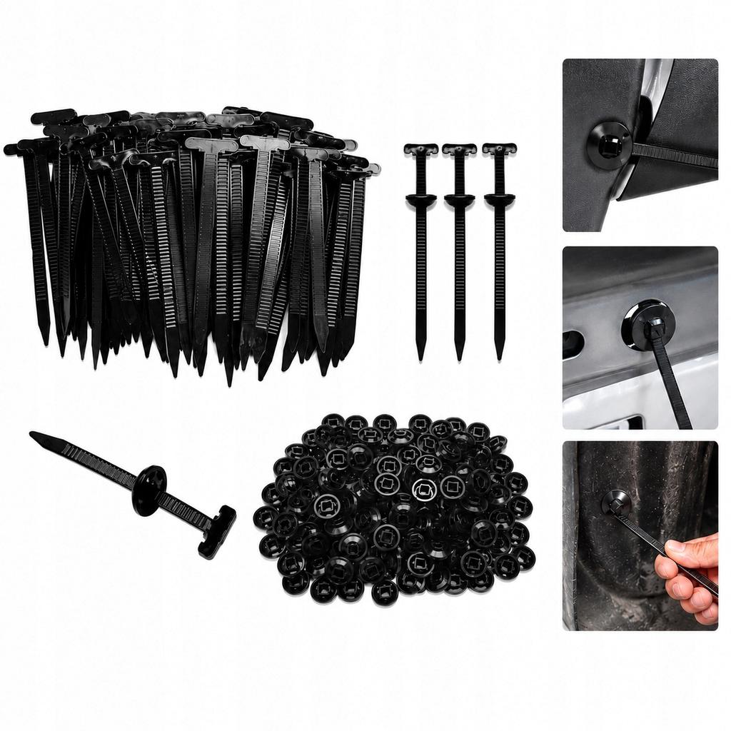 Car Cable Ties, Clips, Pins, Mounting Clips for Covers, 200 Pcs
