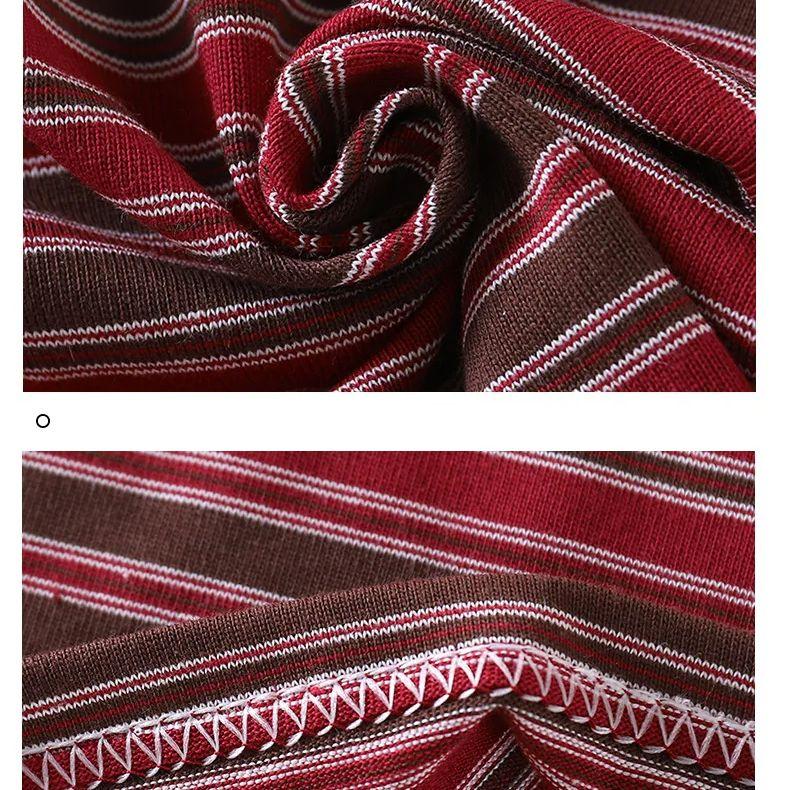 Korean Style Kids Boys Striped Top Cotton Splicing Loose Basic Kids T-Shirt Autumn Soft Breathable Children Clothes