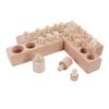 Cylinder Socket Toy Beech Wood Educational Knobbed Cylinders Blocks for Early Childhood Education