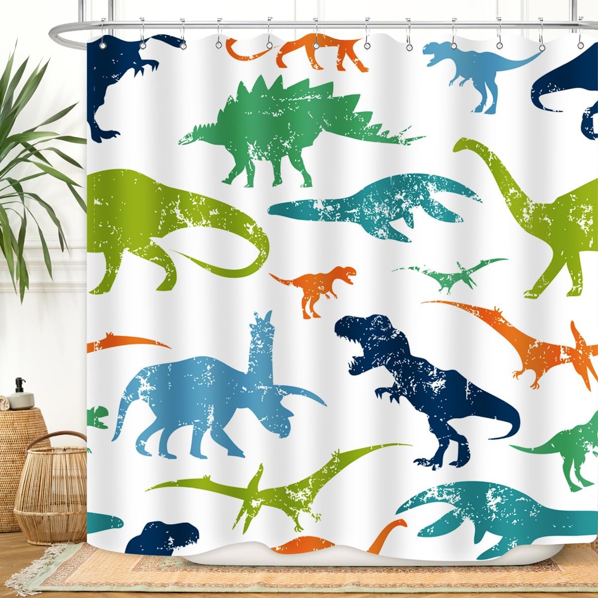 Kids Cartoon Ocean Shower Curtain Cute Fish Sea Turtle Whale Dolphin Funny Underwater Submarine Animal Sea Life Children Boy 90x180CM