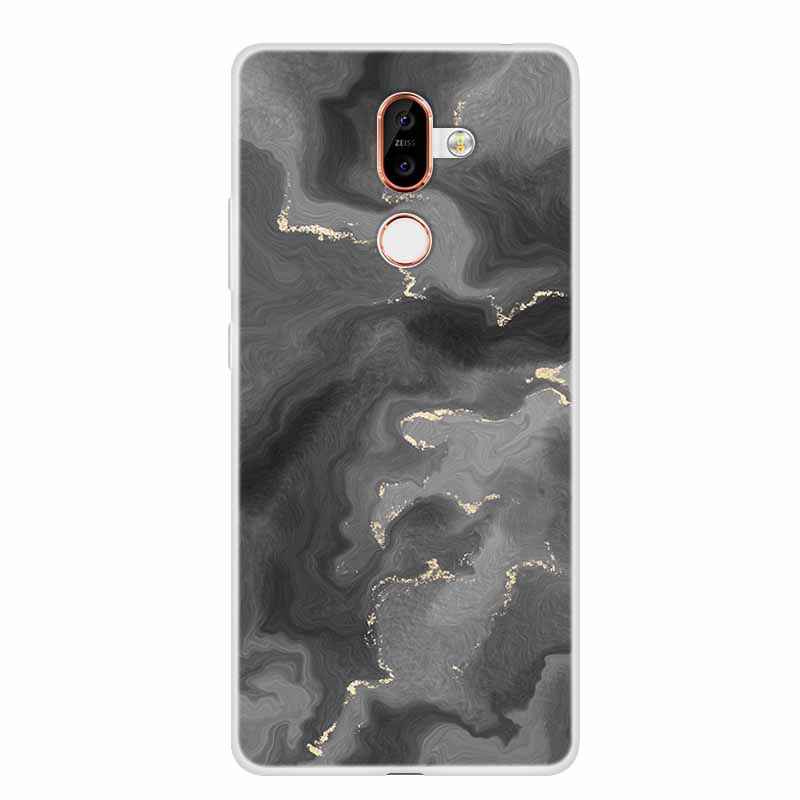 För Nokia 7 Plus Fodral Marmor Mjuk Silikon Baksida Telefonfodral Modefodral Coque Nokia7 Plus Stötsäkert Fundas