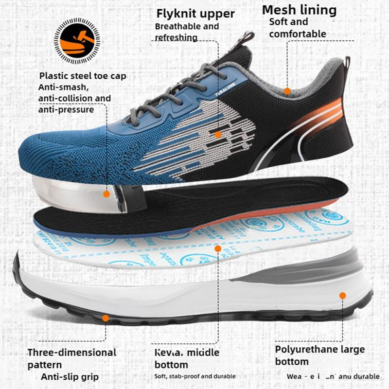 plastic toe safety boots lightweight ventilated safety shoes anti smash shoe puncture proof comfortable work shoes for men women