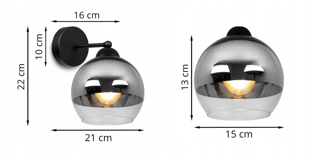 ELEGANT WALL LAMP, GLASS, CHROME LAMP, LED
