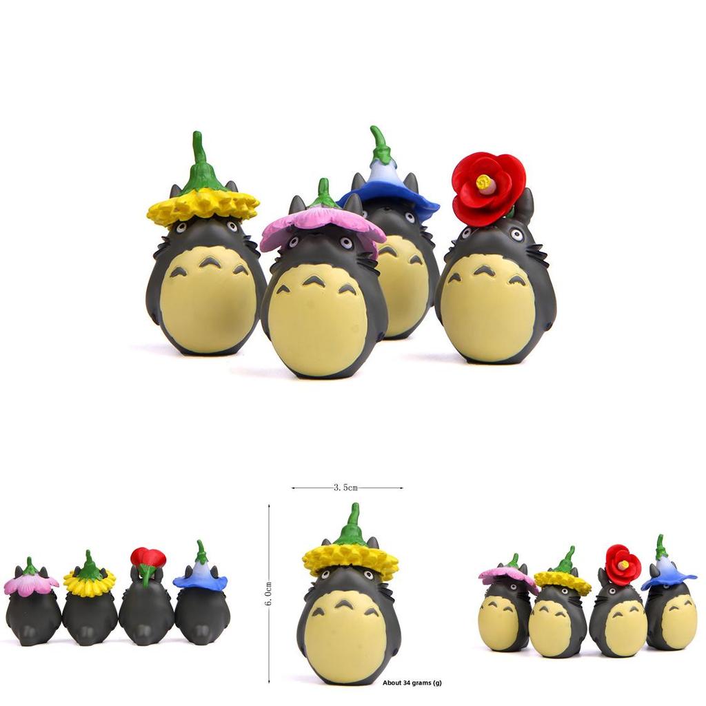 Figurina in Resina Girasole del Mio Vicino Totoro con Scena da Giardino Creativa per Regalo e Decorazione della Casa