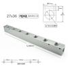 27x36mm 1/2" BSP Female 2 3 4 5 6 7 8 9 10 Ways 4-12 Ports Solid Aluminum Air Manifold Block Splitter For Air Compressor