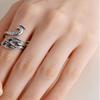Adjustable 3D Silver Peacock Ring - Retro Women's Jewelry Piece