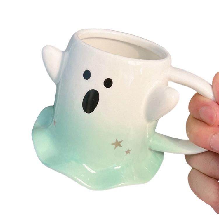 Creative Specter Ceramics Cup Coffee Mug Unique Drinkware Halloween Coffee Cup Ceramics Texture Suitable for Daily Use