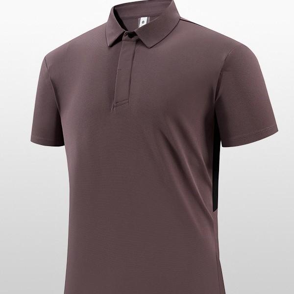 Premium Brand Men's Quick-Dry Golf Polo Shirt with Stand-Up Collar - High-End Design