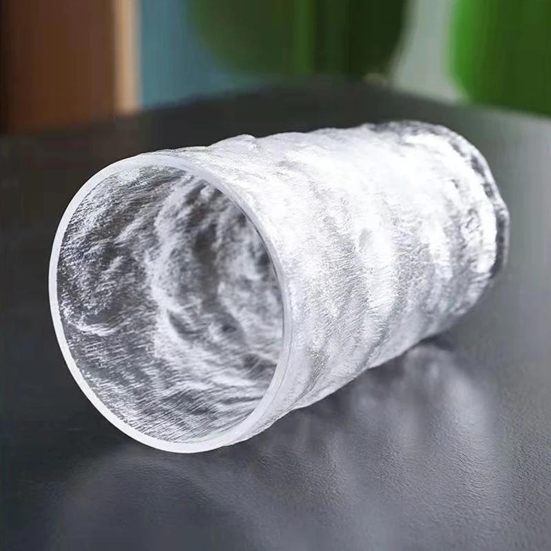300ml/350ml Glacier Pattern Glass Water Cup Tea Milk Coffee Water Cup Ins Whiskey Wind Beer Juice Glass Mug Bar Drinkware Gift