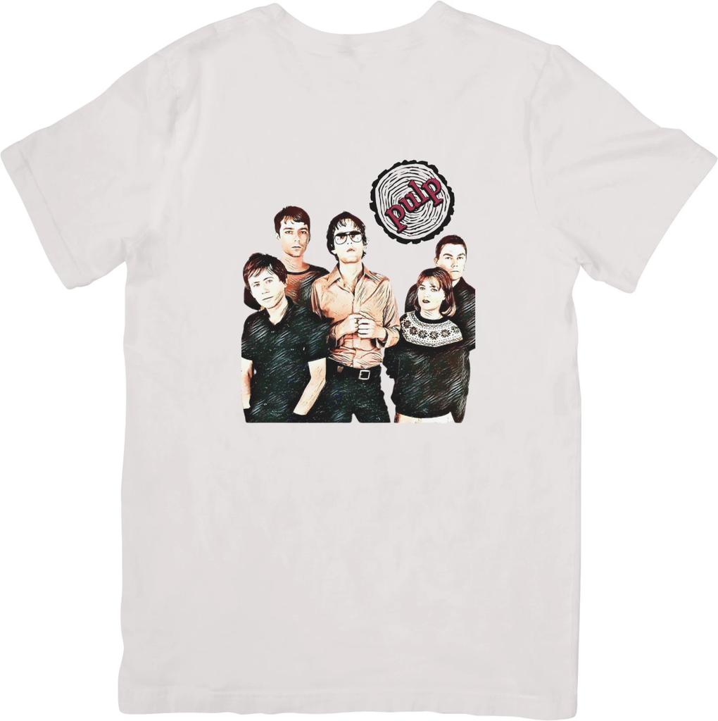 Pulp rock band Music Fit for Men & Women Quality Cotton T-Shirt White.
