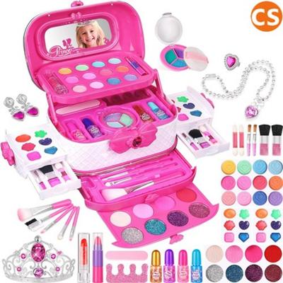 59-piece Little Princess Children's Color Cosmetic Set Makeup Cosmetic Lip Gloss Crown Earrings Birthday Christmas Gift for Nephew, 1 Piece