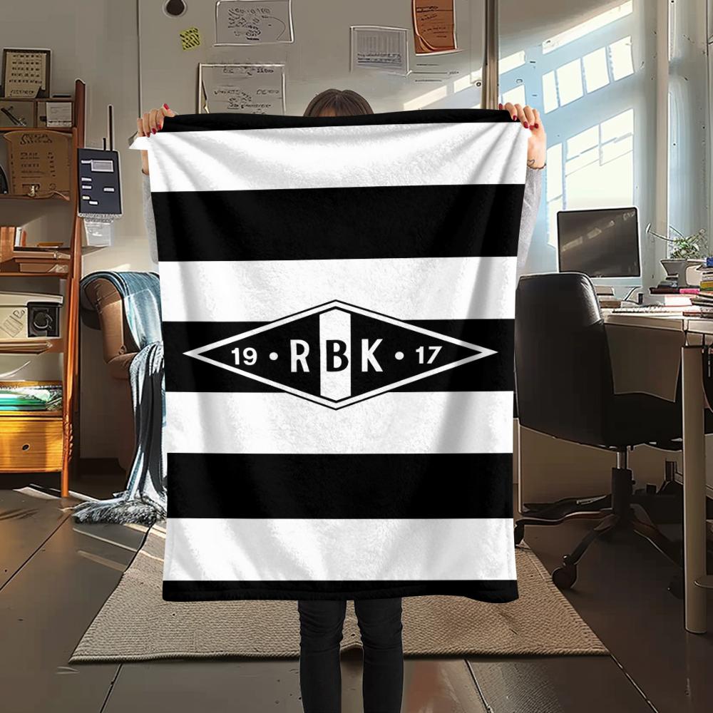 1PC Rosenborg Ballklubb Print Flannel Blanket, High Quality Comfortable for All Seasons, Home Decor, Warmth and Comfort, Perfect for Christmas Gifts