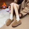 Popular Flat-bottomed All-inclusive Birkenstocks for Women's 2025 Autumn and Winter New Velvet Warm One-pedal Lazy Shoes Doudou Cotton Shoes