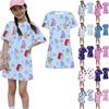 Girls Print Casual Dress Kids Loose Round Neck Short Sleeve Thin Sundress