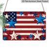 2D Flat, 1pc Patriotic Star Flag Decor Plaque, 12"×8" - Red White & Blue Star Design Wall Sign - Aluminium Wall Hanging Decoration for Holiday, Home