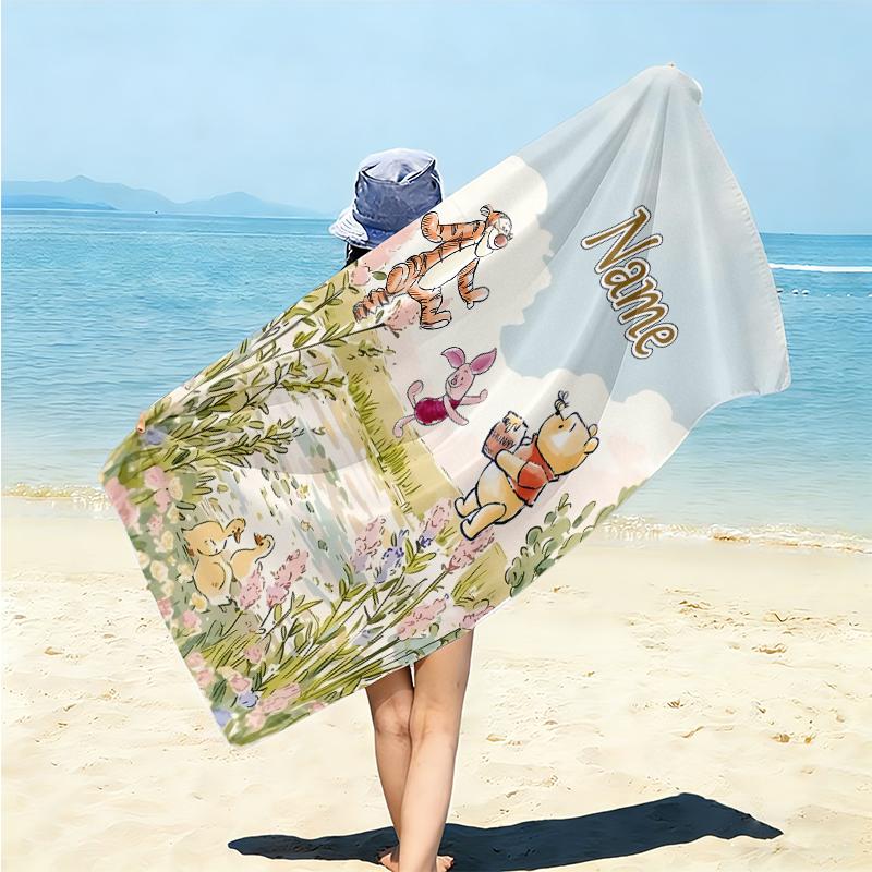 Personalized Dumbo Circus Adventure Beach Towel Microfiber Beach Towel Thin Absorbent for Beach Swimming Yoga Bath Sports. 0910365