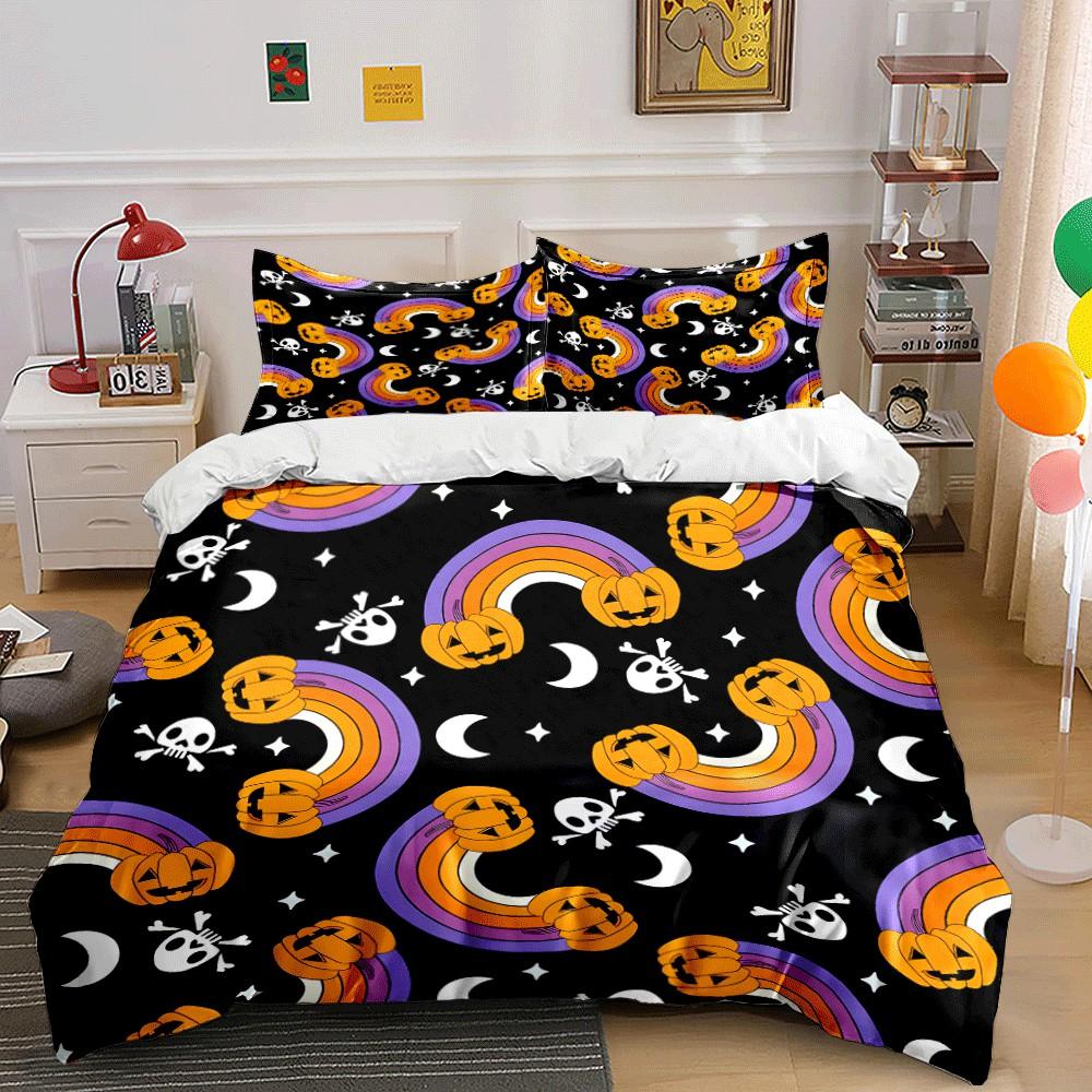 Halloween-Themed Decor Set Design Exquisite Three-Piece Bedding Set Gift For Kids And Adults