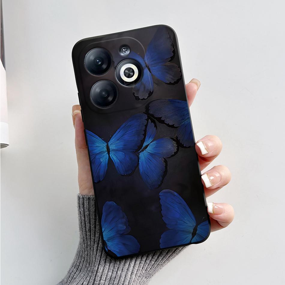 Case For Infinix Smart 8 Back Cover Black Silicon Soft TPU Marble Cover For Infinix Smart 8 X6525 Funda Smart8 Phone Cases Coque