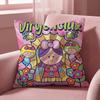 Cartoon Virgin Mary Art Cushion Cover Multi-Scene Pillow Cover for Home & Car - Reversible, Soft & Durable for Daily Use
