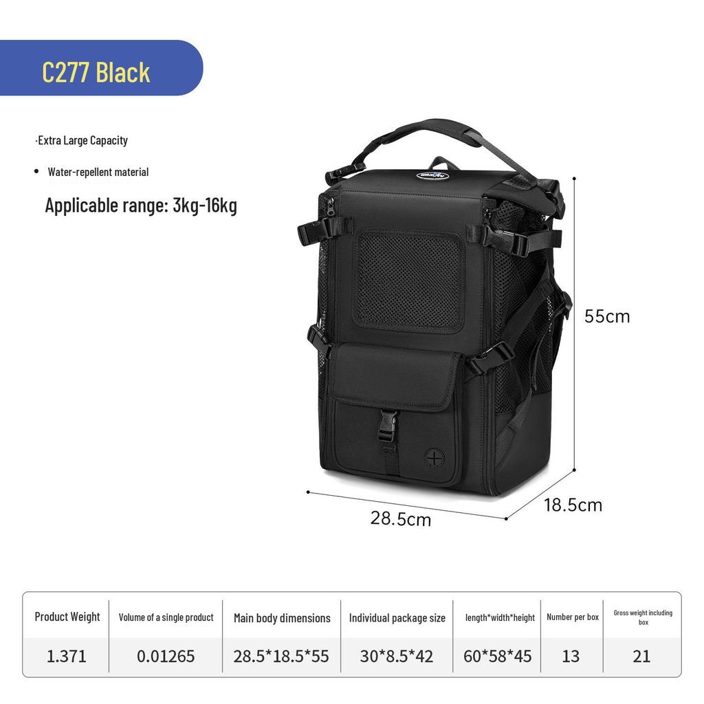 Wakytu British Pet Double Shoulder Backpack for Small & Medium Dogs - Large Capacity Outdoor Mountaineering Bag