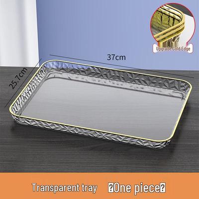 Plateau de service rectangulaire transparent
