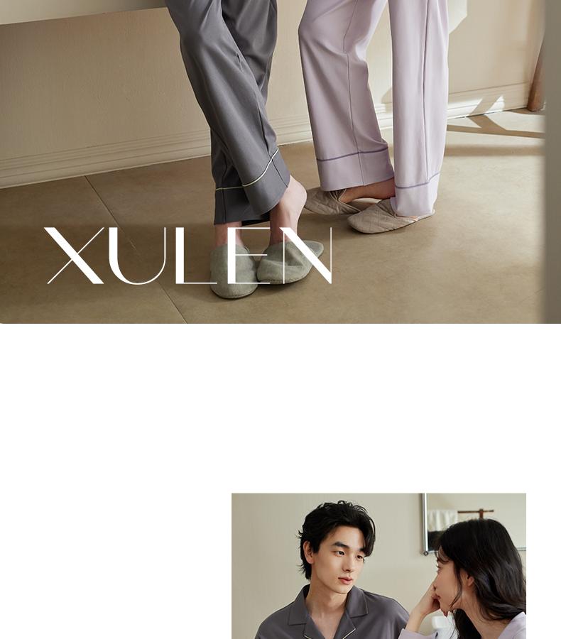 Xuan Liang Couple Sleepwear Women's Spring and Autumn Style Pure Cotton Long Sleeved Outerwear Casual Soft All Cotton Men's Home Suit Set