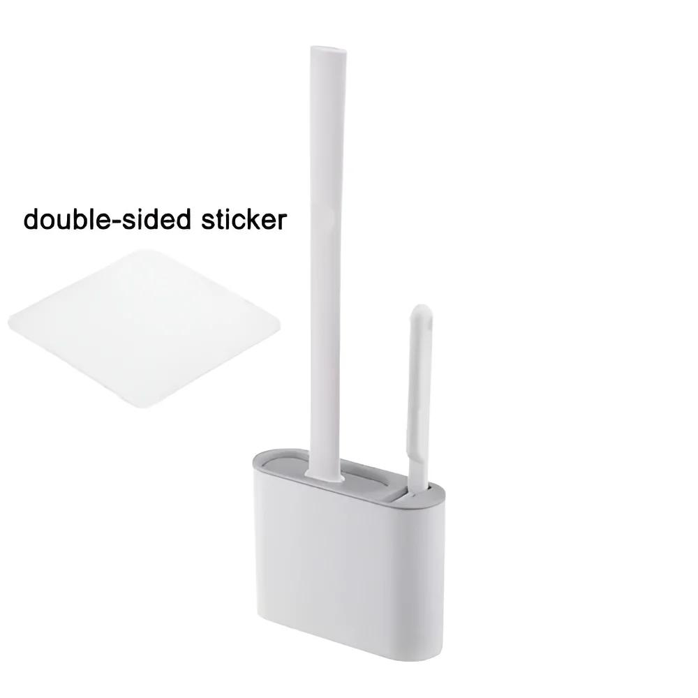 Golf Silicone Toilet Brushes Set Long Handled Cleaning BrushFlat Head Flexible Toilet Cleaning Brush Bathroom Cleaning Tool