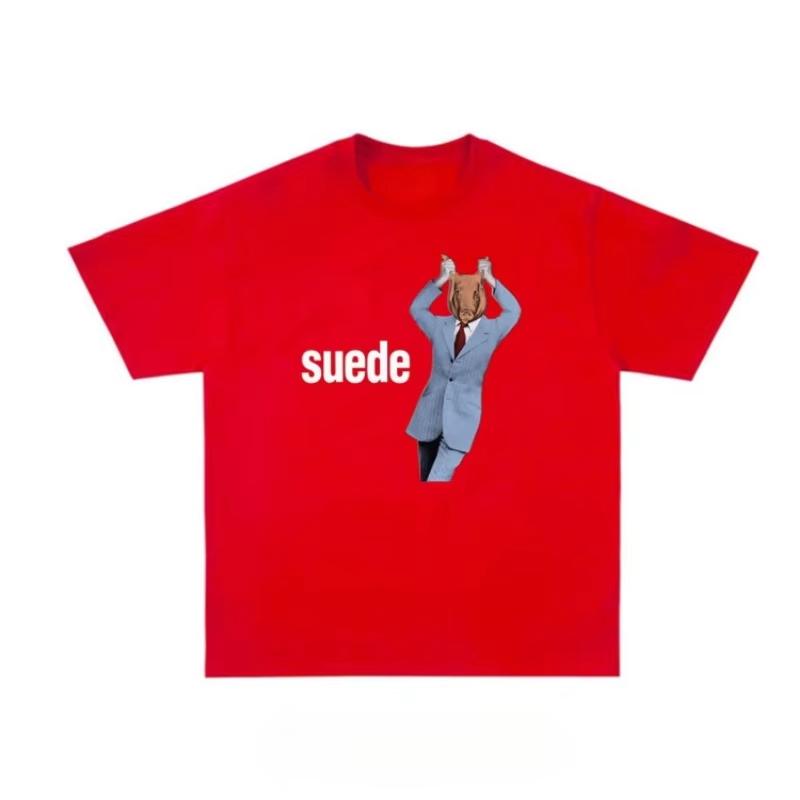 

2025 Лето Британский Рок Замша Козья Кожа Принт Альбома Группы Чистый Хлопок Свободная Мужская Женская Высокое Качество Футболка с Коротким Рукавом Унисекс S