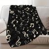 Contemporary Musical Note Flannel Printed Blanket Suitable for All Seasons Suitable for Living Room Office Sofa and Travel