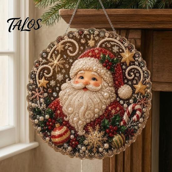 Decorazioni per Pittura Diamante Natalizie Suncatcher con Perle Finte, Pupazzo di Neve Babbo Natale Albero Carino Kit 3D con Perline Fai da Te Ornamenti per Feste