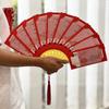 6/10 Slots Fan Shape Red Envelope Tassel Good Luck New Year Money Pocket Best Wishes Chinese Style Blessing Pockets