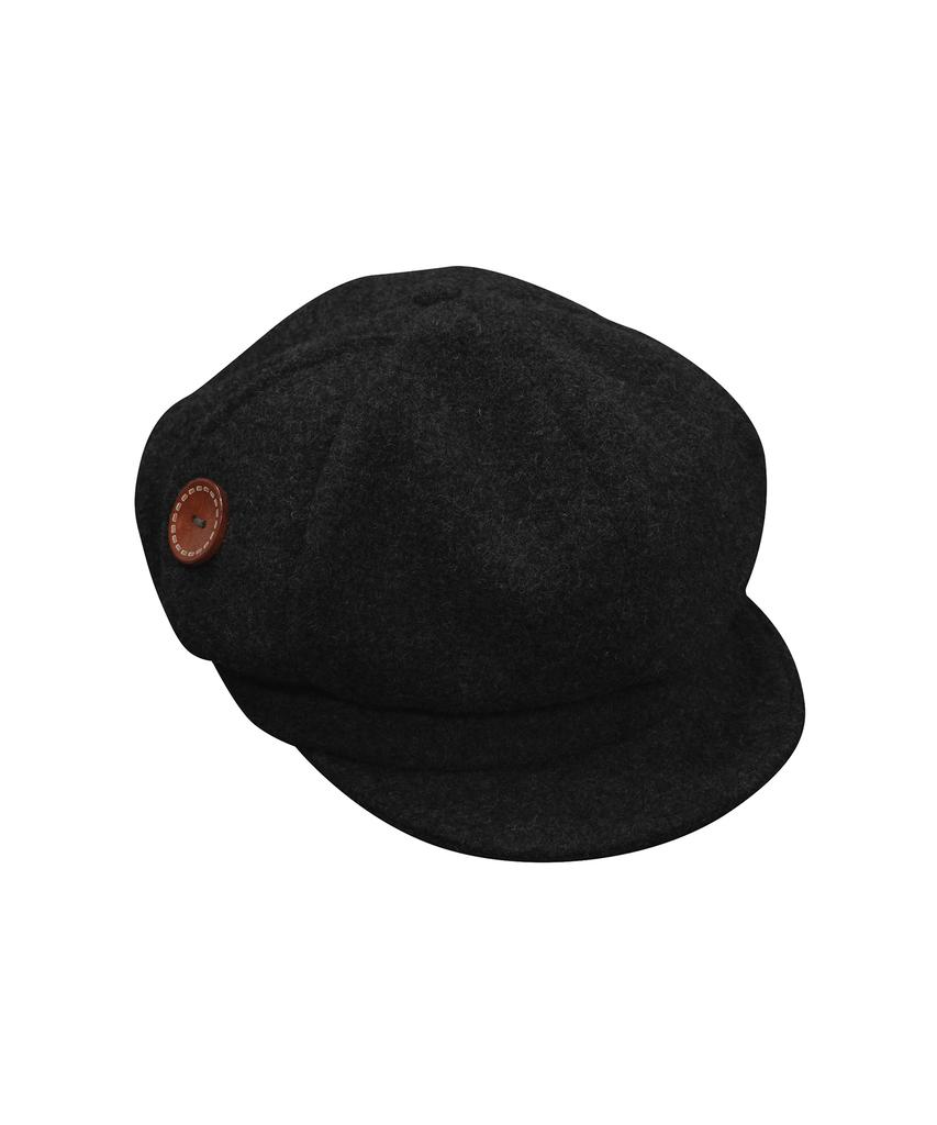 Mileko Side Button Hat Black