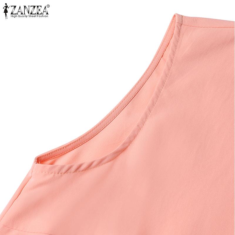 ZANZEA Damska letnia sukienka bez rękawów, na co dzień, plisowana