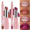 Lipliner Pencil Lipstick Set Matte Nude Red Contour Tint Lipstick Long Lasting Non-stick Cup Lipliner Makeup Lip Stain