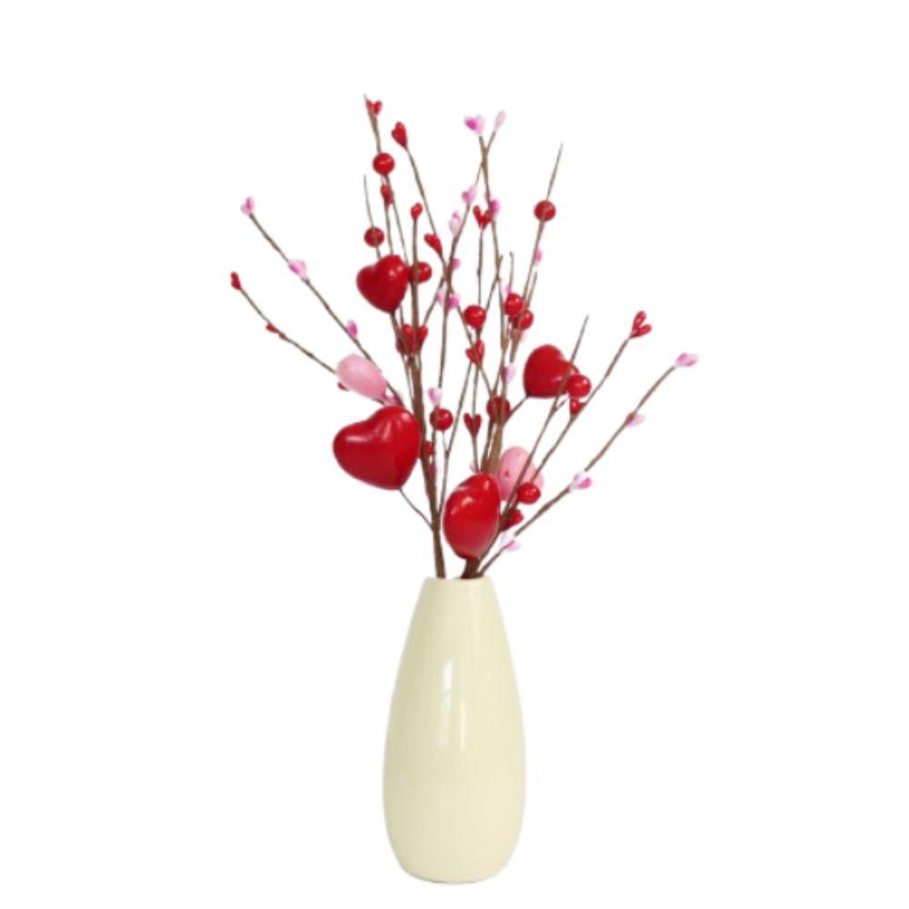 4Pcs Festival Artificial Heart Shaped Branches Happy Valentine's Day Decor  Home Living Room
