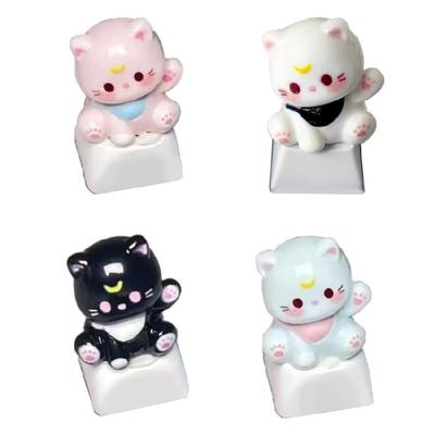 ESC Keycaps Cartoon Cats Head 3D Personalizeds Keycaps for Crosses Axises Mechanical Keyboards Enthusiasts