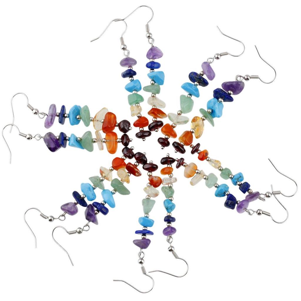 Seven-Color Crystal Tassel Earrings: Dopamine Style Women's Jewelry