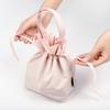 Solid Color Drawstring Bag Storage Cloth Handbag Sweet Cosmetic Bag  Female