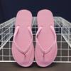 Flip-flops women's summer new non-slip outdoor wear solid color pinched feet seaside beach couple men's cool slippers