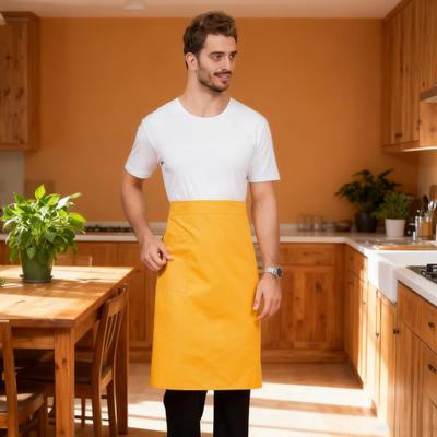 Delantal Impermeable de Media Longitud con Correas Ajustables y Bolsillo Delantal de Cocina de Poliéster Resistente a las Manchas Ropa de Trabajo para Cocinar en la Cocina