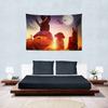 Halloween Kids Costume Tapestry Wall Hanging Jack O Lantern Full Moon Bat Spooky Night Aesthetic Wall Art Bedroom Decor