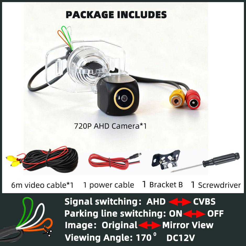 

QXNY HD Backup Camera Rear View Reverse 170° AHD1080P/720P Cam Parking Safety Fits Toyota Corolla Altis E140 E150 2007-2013