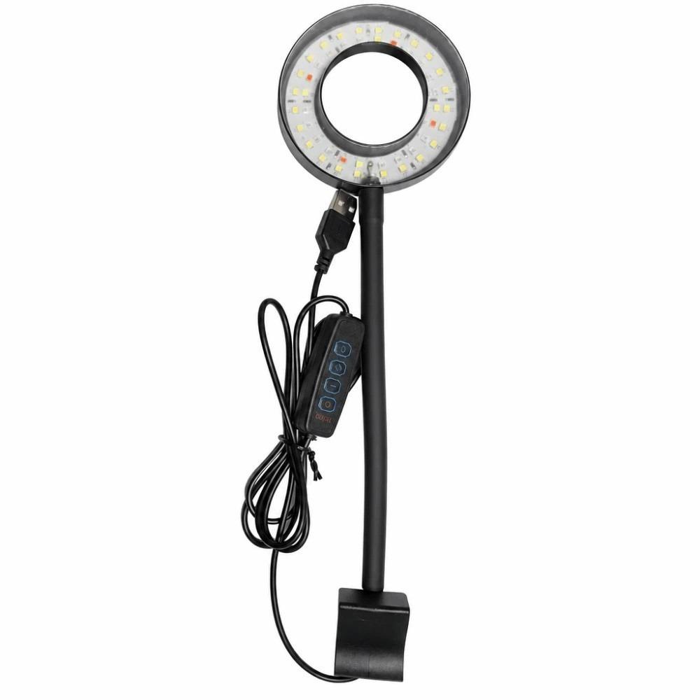 DC 5V Clamp Lamp USB Powered Fish Tank Lamp High Brightness Fish Tank Clamp Lamp  Betta Fish чёрный