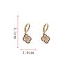 Yupsk Exquisite Elegant Copper Zircon Four-Leaf Flower Dangle Earrings for Women Girls Golden Anniversary Birthday Jewelry